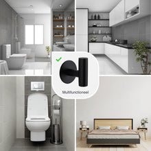 Lade das Bild in den Galerie-Viewer, EAVY 2 stuks Zelfklevende Handdoekhaakjes - Handdoekhouders - Plakhaakjes - Zwart