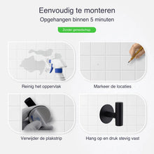 Lade das Bild in den Galerie-Viewer, EAVY 2 stuks Zelfklevende Handdoekhaakjes - Handdoekhouders - Plakhaakjes - Zwart