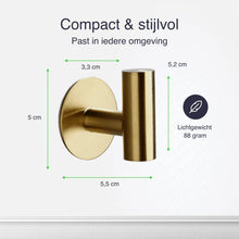 Lade das Bild in den Galerie-Viewer, EAVY 2 stuks Zelfklevende Handdoekhaakjes - Handdoekhouders - Plakhaakjes - Goud