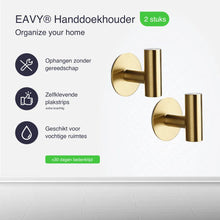 Lade das Bild in den Galerie-Viewer, EAVY 2 stuks Zelfklevende Handdoekhaakjes - Handdoekhouders - Plakhaakjes - Goud