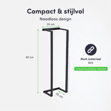 Lade das Bild in den Galerie-Viewer, EAVY Handdoekenrek - 90x25x20 - Handdoekrek Mat Zwart - RVS
