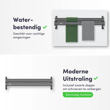 Lade das Bild in den Galerie-Viewer, EAVY Handdoekrek Zwart 60 cm breed