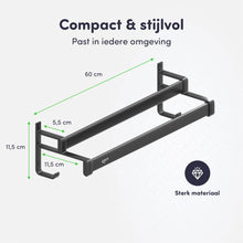 Lade das Bild in den Galerie-Viewer, EAVY Handdoekrek Zwart 60 cm breed