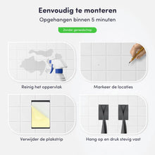 Lade das Bild in den Galerie-Viewer, EAVY Set van 2 Zelfklevende Handdoekhaakjes - Mat Zwart - RVS