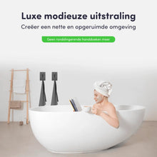 Lade das Bild in den Galerie-Viewer, EAVY Set van 2 Zelfklevende Handdoekhaakjes - Mat Zwart - RVS