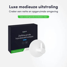 Lade das Bild in den Galerie-Viewer, EAVY - Set van 4 Zelfklevende handdoekhaakjes RVS - plakhaak - WIT