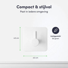 Lade das Bild in den Galerie-Viewer, EAVY - Set van 4 Zelfklevende handdoekhaakjes RVS - plakhaak - WIT