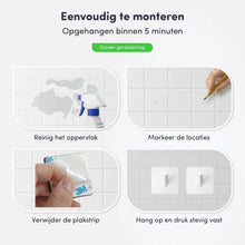Lade das Bild in den Galerie-Viewer, EAVY - Set van 4 Zelfklevende handdoekhaakjes RVS - plakhaak - WIT