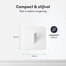 Lade das Bild in den Galerie-Viewer, EAVY - Set van 4 Zelfklevende handdoekhaakjes RVS - plakhaak - WIT