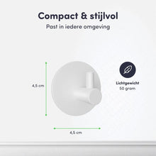 Lade das Bild in den Galerie-Viewer, EAVY - Set van 4 Zelfklevende handdoekhaakjes RVS - plakhaak - WIT