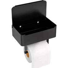 Lade das Bild in den Galerie-Viewer, EAVY Toiletrolhouder Zwart met Plankje en Bakje