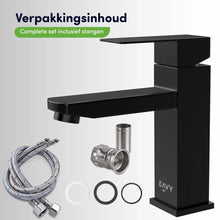 Lade das Bild in den Galerie-Viewer, EAVY Wastafelkraan - Badkamer - Zwart - Inclusief Aansluit slangen