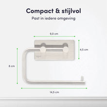 Lade das Bild in den Galerie-Viewer, EAVY WC rolhouder Zonder Boren - Zelfklevend - RVS Toiletrolhouder RVS Zilver