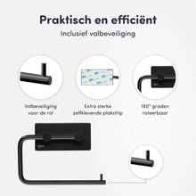 Lade das Bild in den Galerie-Viewer, EAVY WC rolhouder Zonder Boren - Zelfklevend - RVS Toiletrolhouder Zwart