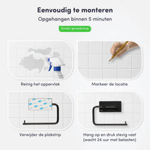 Lade das Bild in den Galerie-Viewer, EAVY WC rolhouder Zonder Boren - Zelfklevend - RVS Toiletrolhouder Zwart