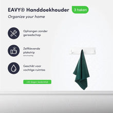 Lade das Bild in den Galerie-Viewer, EAVY - Zelfklevende handdoekhaakjes RVS - handdoekhouder - wandhaak - plakhaak - Wit