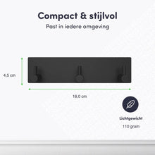 Lade das Bild in den Galerie-Viewer, EAVY - Zelfklevende handdoekhaakjes RVS - handdoekhouder - wandhaak - plakhaak - Zwart