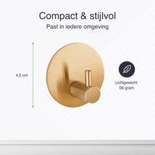 Lade das Bild in den Galerie-Viewer, EAVY Zelfklevende Handdoekhaakjes – Set van 2 Handdoekhouders - Goud - RVS