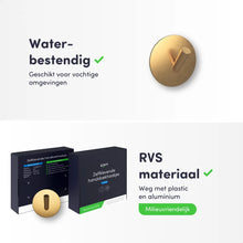 Lade das Bild in den Galerie-Viewer, EAVY Zelfklevende Handdoekhaakjes – Set van 2 Handdoekhouders - Goud - RVS