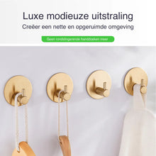Lade das Bild in den Galerie-Viewer, EAVY Zelfklevende Handdoekhaakjes – Set van 2 Handdoekhouders - Goud - RVS