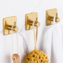 Lade das Bild in den Galerie-Viewer, EAVY Zelfklevende Handdoekhaakjes – Set van 2 Handdoekhouders - Goud - RVS