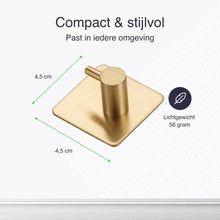 Lade das Bild in den Galerie-Viewer, EAVY Zelfklevende Handdoekhaakjes – Set van 2 Handdoekhouders - Goud - RVS