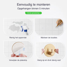 Lade das Bild in den Galerie-Viewer, EAVY Zelfklevende Handdoekhaakjes – Set van 2 Handdoekhouders - Goud - RVS