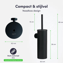 Lade das Bild in den Galerie-Viewer, WC Borstel met Houder - Toiletborstel met Houder - RVS Zwart - Hangend