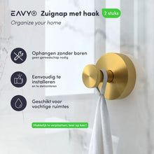 Lade das Bild in den Galerie-Viewer, EAVY Wandhaak Set - Goud 2 stuks