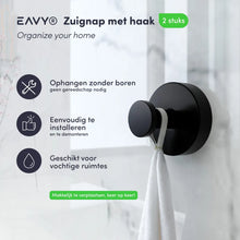 Lade das Bild in den Galerie-Viewer, EAVY Wandhaak Set - Zwart 2 stuks