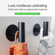 Lade das Bild in den Galerie-Viewer, EAVY 2 stuks Zelfklevende Handdoekhaakjes - Handdoekhouders - Plakhaakjes - Zwart
