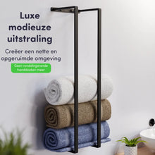Lade das Bild in den Galerie-Viewer, EAVY Handdoekenrek - 90x25x20 - Handdoekrek Mat Zwart - RVS
