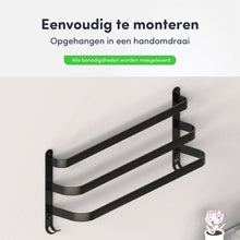 Lade das Bild in den Galerie-Viewer, EAVY Handdoekenrek Badkamer - 60 cm breed - 3 stangen - Zwart
