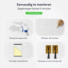 Lade das Bild in den Galerie-Viewer, EAVY Handdoekhouders 2 stuks - Zelfklevend - Goud - RVS - Handdoek Klem - Handdoek Haak
