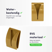 Lade das Bild in den Galerie-Viewer, EAVY Handdoekhouders 2 stuks - Zelfklevend - Goud - RVS - Handdoek Klem - Handdoek Haak
