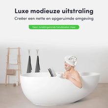 Lade das Bild in den Galerie-Viewer, EAVY Handdoekhouders 2 stuks - Zelfklevend - Wit - RVS - Handdoek Klem - Handdoek Haak
