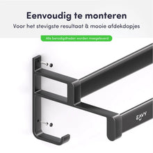 Lade das Bild in den Galerie-Viewer, EAVY Handdoekrek Zwart 60 cm breed
