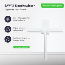 Lade das Bild in den Galerie-Viewer, EAVY Luxe Douchewisser met Ophanghaak – Raamwisser - Siliconen - Wit
