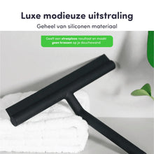 Lade das Bild in den Galerie-Viewer, EAVY Luxe Douchewisser met Ophanghaak – Raamwisser - Trekker - Siliconen – Zwart
