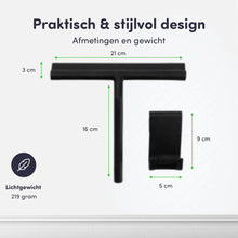 Lade das Bild in den Galerie-Viewer, EAVY Luxe Douchewisser met Ophanghaak – Raamwisser - Trekker - Siliconen – Zwart
