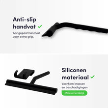 Lade das Bild in den Galerie-Viewer, EAVY Luxe Douchewisser met Ophanghaak – Raamwisser - Trekker - Siliconen – Zwart
