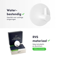 Lade das Bild in den Galerie-Viewer, EAVY - Set van 4 Zelfklevende handdoekhaakjes RVS - plakhaak - WIT
