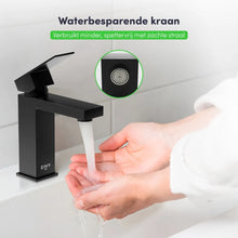 Lade das Bild in den Galerie-Viewer, EAVY Wastafelkraan - Badkamer - Zwart - Inclusief Aansluit slangen
