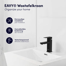 Lade das Bild in den Galerie-Viewer, EAVY Wastafelkraan - Badkamer - Zwart - Inclusief Aansluit slangen
