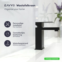 Lade das Bild in den Galerie-Viewer, EAVY Wastafelkraan - Badkamer - Zwart - Inclusief Aansluit slangen
