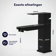 Lade das Bild in den Galerie-Viewer, EAVY Wastafelkraan - Badkamer - Zwart - Inclusief Aansluit slangen
