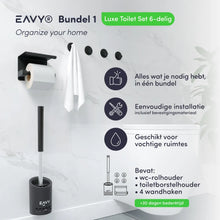 Lade das Bild in den Galerie-Viewer, EAVY WC Rolhouder &amp; Toiletborstel &amp; handdoekhaakjes (VOORDEEL BUNDEL)
