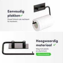 Lade das Bild in den Galerie-Viewer, EAVY WC rolhouder Zonder Boren - Zelfklevend - RVS Toiletrolhouder Zwart
