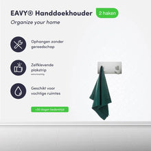 Lade das Bild in den Galerie-Viewer, EAVY - Zelfklevende handdoekhaakjes RVS
