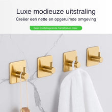 Lade das Bild in den Galerie-Viewer, EAVY Zelfklevende Handdoekhaakjes – Set van 2 Handdoekhouders - Goud - RVS
